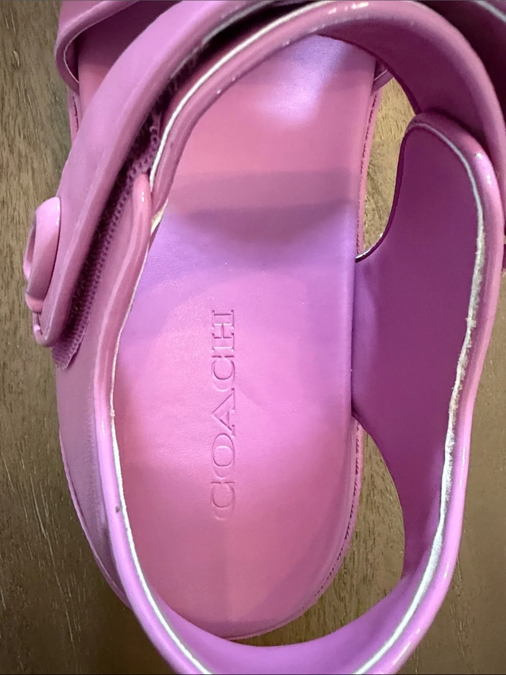 COACH Brynn Pink Platform Double Strap Sandals NWOB Size 8 - Picture 6 of 6